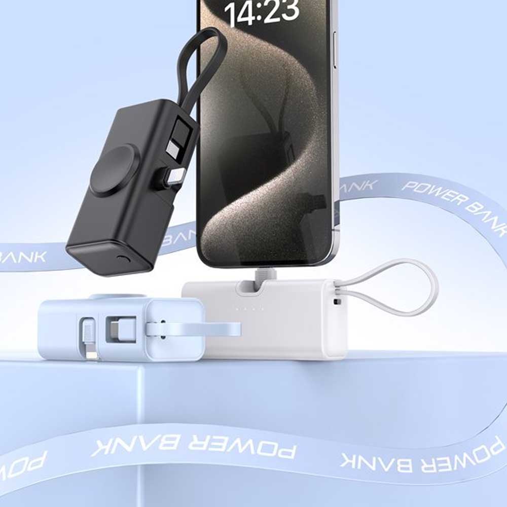 軽量 小型【18.5W PD急速充電 Apple Watch対応】5000mAh スマホ充電器 急速充電 iPhone全シリーズ Android iWatch同時充電3台同時充電 ケーブル内蔵 iPad/iPod/AirPods対応 持ち運び便利 機内持ち込み可能 旅行/出張/アウトドア/キャンプ/停電対策/防災 PSE認証 送料無料 pcatec-10006366 pcatec サンプル画像3