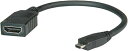 【送料無料】Micro HDMI to HDMI (オス-メス)変換ケーブル15cm 持ち運び便利 Micro HDMI(オス) →HDMI(メス) 変換コネクタ 3D/1080P対応