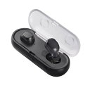 【送料無料】Bluetooth イヤホン 完全ワイヤレスイヤホン 左右分離型 片耳 両耳とも対応 高音質 マイク内蔵 充電式収納ケース ブラック☆ ジョギング ...