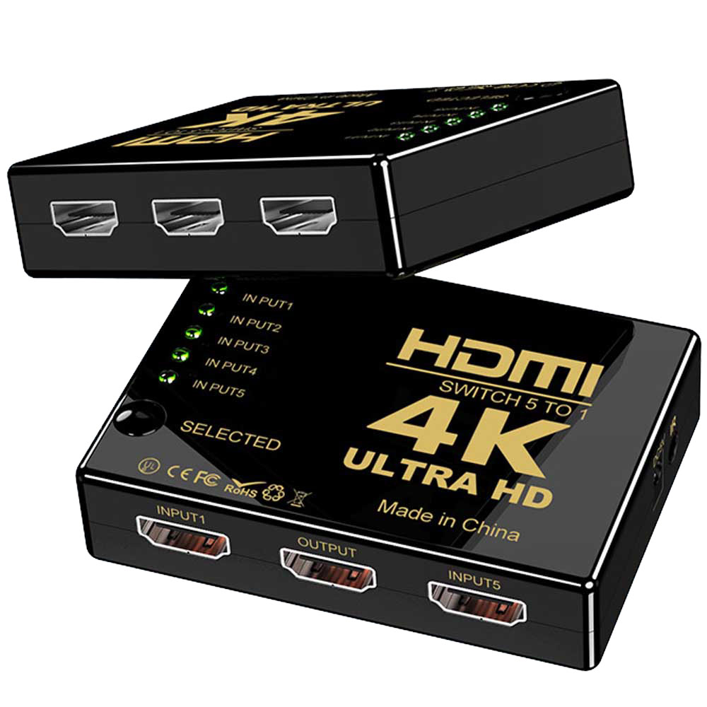 HDMI セレクター 5入力1出力 4K ウルトラHD 3D映像対応 分配器 切替器 4K60Hz HDMI分配器 usb給電 4K ..
