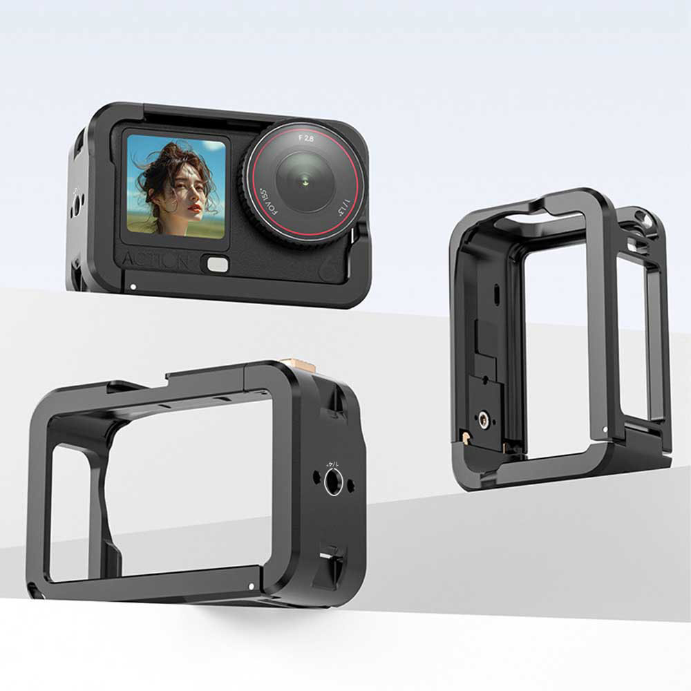 for DJI Osmo Action 6 対応 アルミ合金フレーム マウント メタルケージ スタンド ケージ メタルフレーム for DJI Osmo Action 6適用 アクションカメラ パノラマカメラ アクセサリー 拡張ケース【送料無料】
