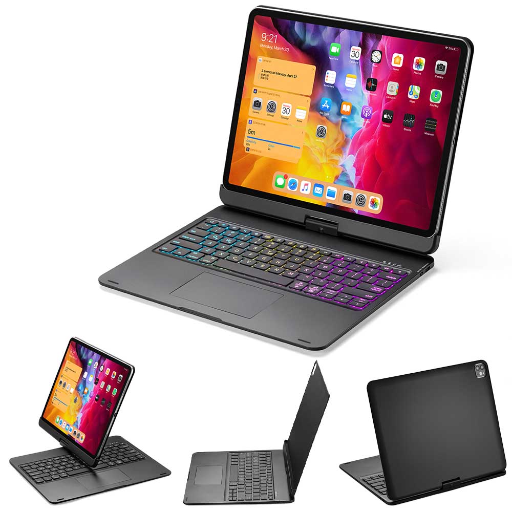 iPad Air13 inch 2026(M4) / 2025(M3) / 2024(M2) / iPad Pro 12.9 第3 4 5 6世代 360度回転 タッチパッドキーボード磁力吸着カバー ワイヤレスbluetoothキーボード リチウムバッテリー内蔵 人気 かっこいい　リモートワーク最適 pcatec-10003929 pcatec サンプル画像3