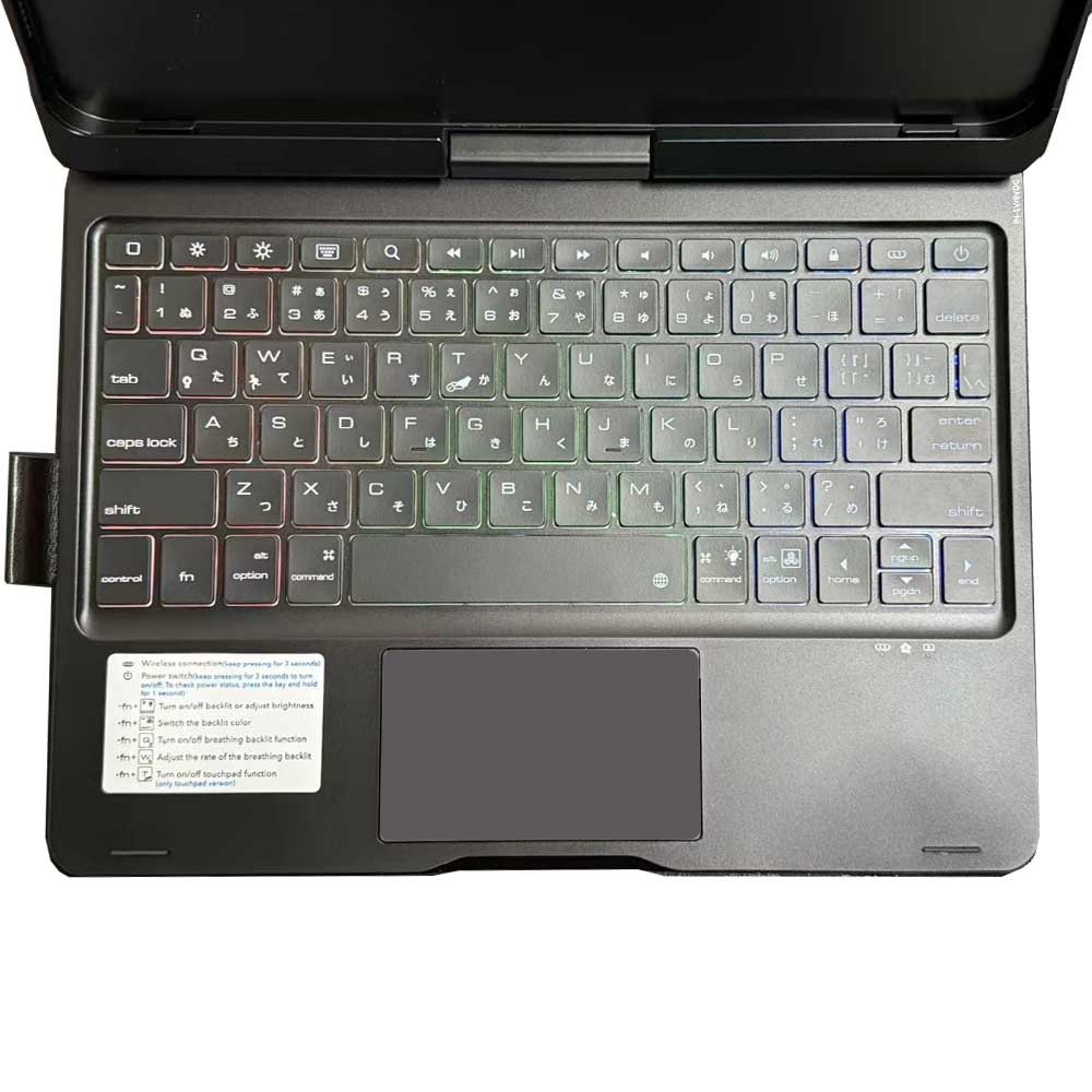 iPad A16 2025 / iPad 10.9 2022 第10世代 Bluetoth かなキーボード ケース 一体型 タッチパッド ワイヤレス 360度回転 リチウムバッテリー内蔵 人気 かっこいい リモートワーク最適 アイパッド10.9インチ アイパッド11世代 A16 送料無料 pcatec-10006075 pcatec サンプル画像2