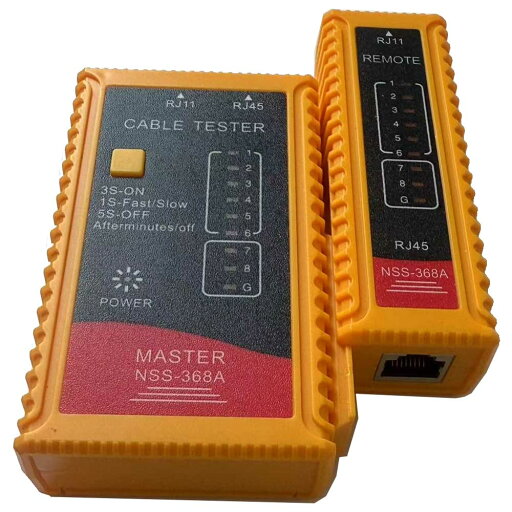 LANテスター LANケーブル/RJ-45 モジュラーケーブル/RJ-11 対応 LEDライト内蔵 親機・子機脱着可 NSS-368A 送料無料 LANテスター LANケーブル/RJ-45 モジュラーケーブル/RJ-11 対応 LEDライト内蔵 親機・子機脱着可 NSS-368A 送料無料