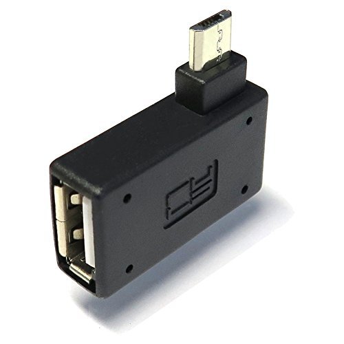 【送料無料】スマートフォン USB変換アダプタ 水平90度 OTG HUB-USB(メス) 給電とマウスやキーボード等を同時使用できるUSBハブ【microUSB 左向き】