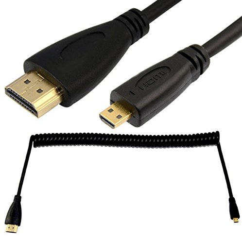 【送料無料】Micro HDMI to HDMI 変換アダプタ 渦巻状 Micro HDMI ケーブル 高品質1080P対応 マイク HDMIオス to HDMIオス 金メッキ