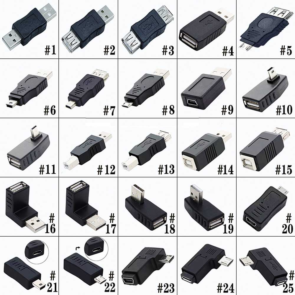 USB-A / Micro USB / mini USB 5Pin / USB-B 各種 変換アダプタ (オス-オス) (オス-メス) 変換 アダプタ コネクタ OTG 変換アダプタ 各種PC USBデバイス プリンタ スキャナー デジタルカメラ デジカメ スマホ タブレット 適用 送料無料