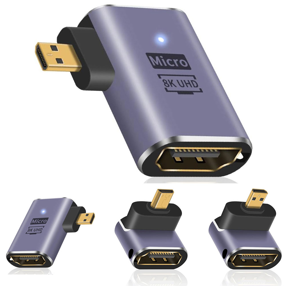 Micro HDMI オス - HDMI メス 8K アダプタ 変換アダプタ マイクロHDMI -  ...