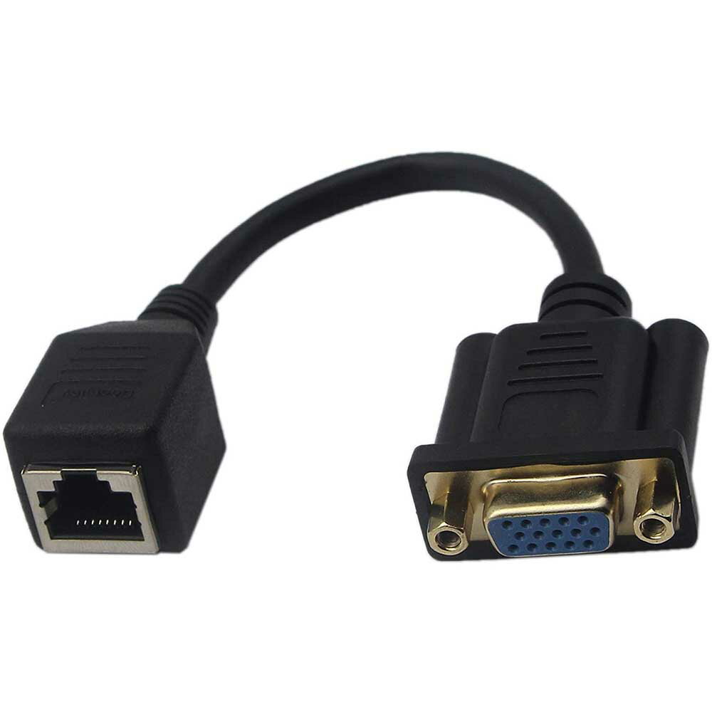 【送料無料】VGA TO LAN/RJ45 15CM マルチメディアビデオ用Cat5 / 6イーサネットLANコンソール VGA信号コンピュータモニタ延長ケーブル