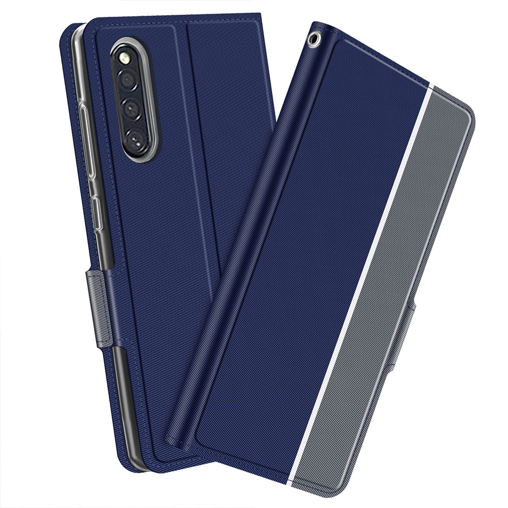 Rakuten - 【送料無料】Galaxy A41 SCV48 / SC-41A ケース 手帳型ツートーンカラー　ストラップ付き カバー マグネット 定期入れ ポケット シンプル スマホケース ブラック＆グレー　ネイビー＆グレー　ローズゴールド＆グレー選択可能