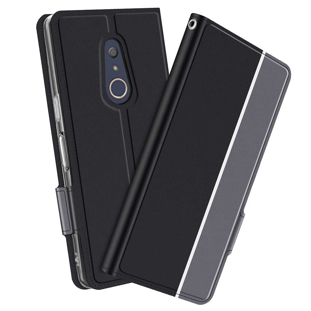 【送料無料】arrows Be4 F-41A用スマホケース 手帳型ケース カバー　ツートーンカラー ストラップ付き　マグネット 定期入れ ポケット シンプル スマホケースブラック＆グレー　ネイビー＆グレー　ローズゴールド＆グレー選択可能