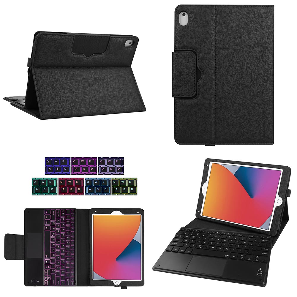 iPad 10.2 Air3/Pro10.5用 レザーケースキーボードタッチパッド付き 7色バックライト全面保護 モデル番号 A2200 A2198 A2197 A2270 A2428 A2429 A2430 など対応 リモートワーク最適 在宅勤務 pcatec-10003277 pcatec サンプル画像2