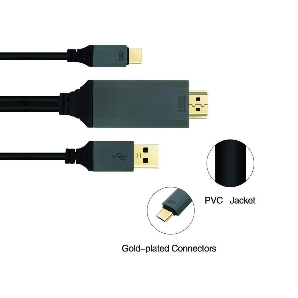 【送料無料】USB type-C to HDMIケーブル 2m 変換アダプタ 3D / 4K / HD1080P USB3.1対応 2016 MacBook Pro、2015 MacBook、ChromeBook Pixel、DELL BOOK、ASUS、HUAWEI、HTC、LUMIA、HP、MIなど対応