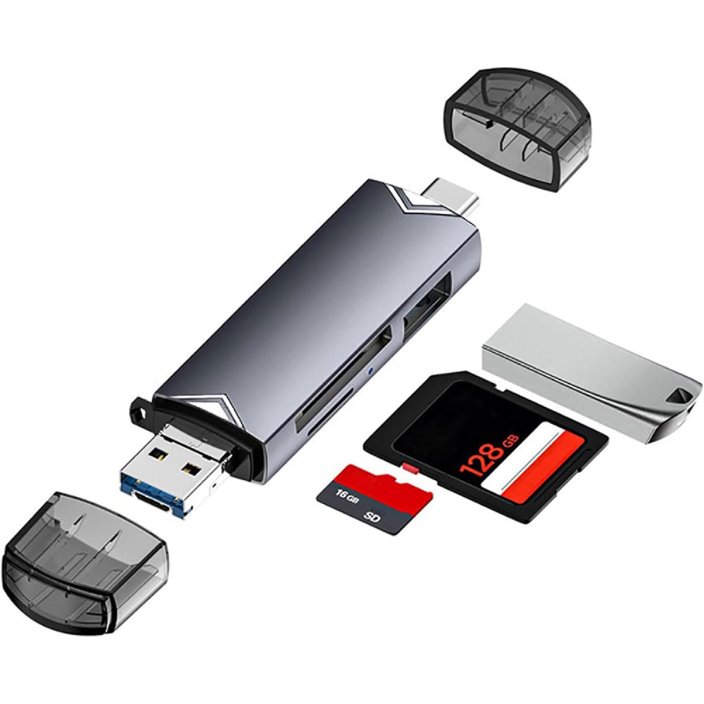 3-IN-1 USB アダプター SDカードリーダー USB 3.0 超高速転送 Type C/Micro usb に対応 OTG対応 TF/メモリ/SDHC/SD/SDXC/MMC/RS-MMC/マイクロSD対応 パソコン スマホ タブレット データ転送 送料無料