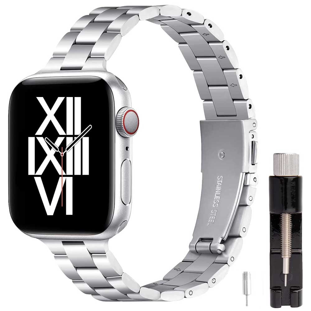 乐天商城 - アップルウォッチ ステンレスベルト レディース Apple watch バンド 幅14mm ステンレス 頑丈 交換ベルト長さ調整器具付き Apple Watch8/7/6/5/4/3/2/1/SE バンド iwatch