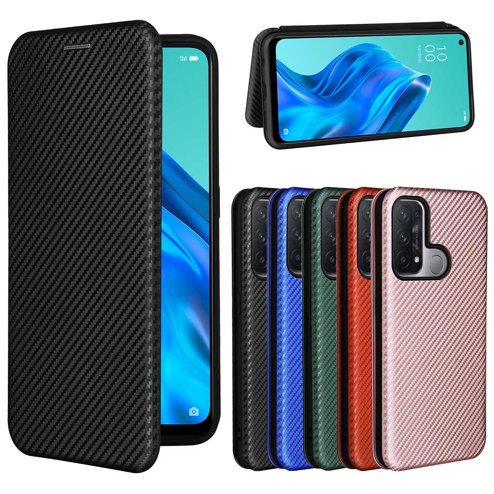 樂天商城 - OPPO Reno5 A スマホケース 手帳型 薄型 カーボンファイバー 炭素繊維カバー TPU 保護バンパー 財布型 マグネット式 カード収納 落下防止 ホルダ 横開き オッポ リノ5 Aスマホケース