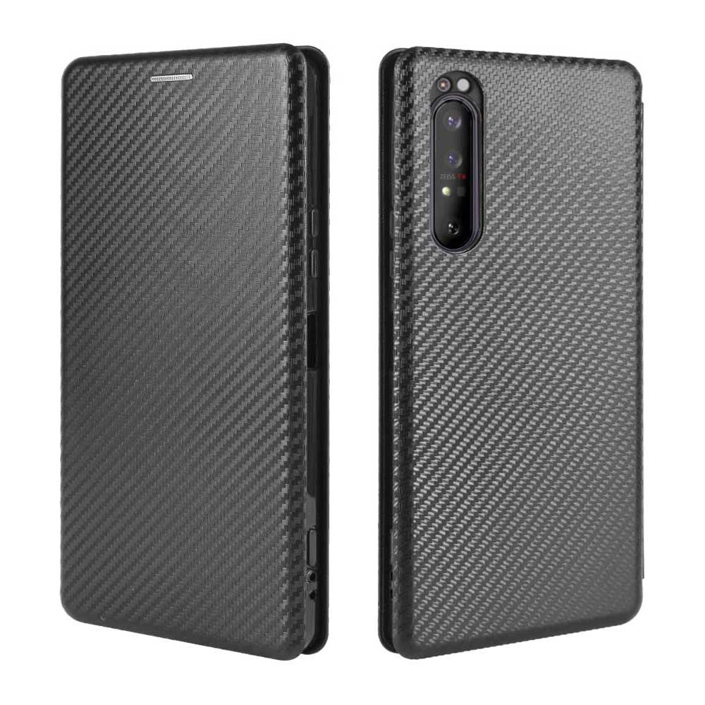 樂天商城 - Xperia 1 II SO-51A/SOG01手帳型 薄型 カーボンファイバー 炭素繊維カバー TPU 保護バンパー 財布型 マグネット式 カード収納 落下防止 ホルダ 横開きエクスペリア ワン マーク2 【送料無料】