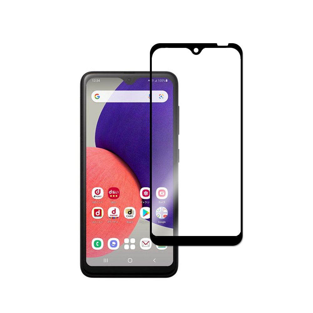 Galaxy A22 5G SC-56Bスマホ強化ガラスフィルム 耐衝撃 3D全面保護強化ガラスフィルム ラウンドエッジ加工　98%透過率 3D Touch対応 高透明度