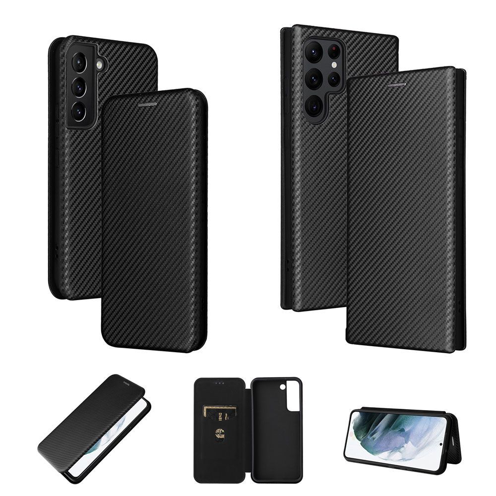 樂天商城 - Galaxy S22 S22 Ultraケース カバー 手帳型 薄型 カーボンデザイン 炭素繊維カバー TPU 保護バンパー 財布型 マグネット式 カード収納 落下防止 ホルダ 横開き 送料無料 ギャラクシー