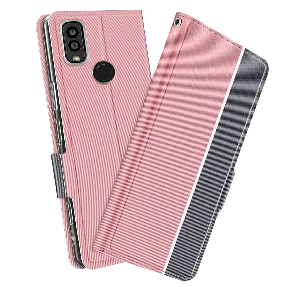 Android One S9スマホケース 手帳型ケース カバー　ツートーンカラー ストラップ付き　マグネット 定期入れ ポケット シンプル スマホケース ワイモバイル アンドロイドワン エス ナイン