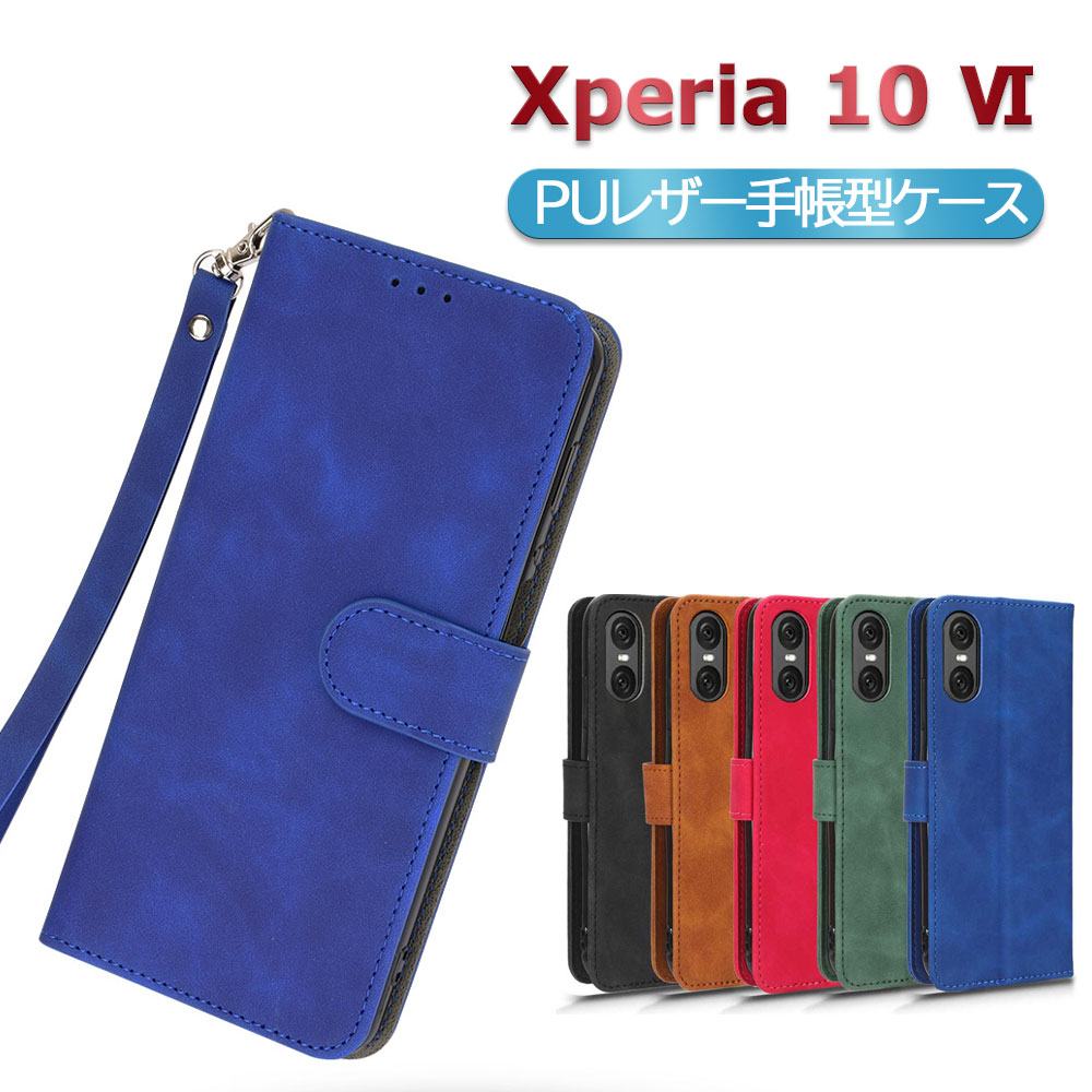 樂天商城 - Xperia 10 VI スマホPUレザーカバー ケース 手帳型 マグネット ベルト 定期入れ ポケット全面保護いい手触り シンプル ストラップ付 エクスペリアテンマークシックス 送料無料