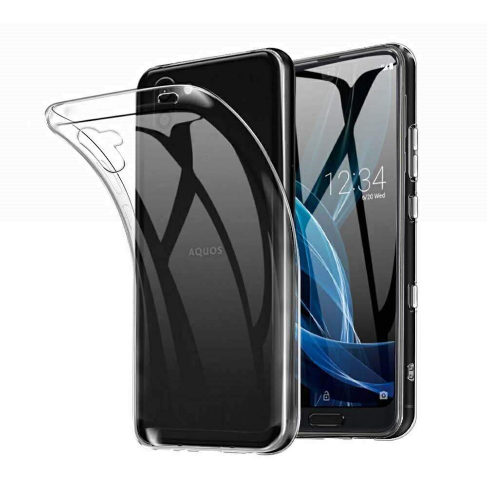 【送料無料】AQUOS R3 SH-04L/SHV44 専用ソフトケース TPU保護ケース カバー 耐衝撃 クリアケース クリア TPU 透明 シンプル メッキ加工 衝撃吸収 傷つけ防止