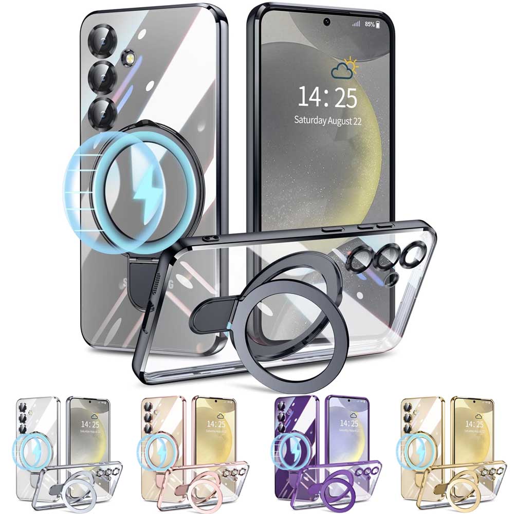 樂天商城 - Galaxy S24 SC-51E SCG25 Galaxy S24 Ultra MagSafeリング スタンド兼用スタンド内蔵クリアケース 縦横両対応 車載ホルダー車載マグネット対応 送料無料