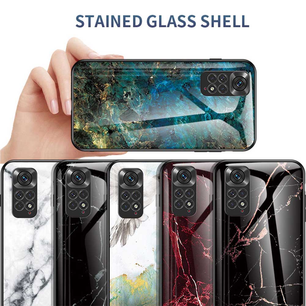 樂天商城 - Redmi Note 11 スマホケース カバー ガラスケース 背面ガラス TPUケース 耐衝撃 強化ガラス 背面保護 大理石 デザイン かっこいい おしゃれ マーブル調 大理石柄 レドミ ノート 11 送料無料