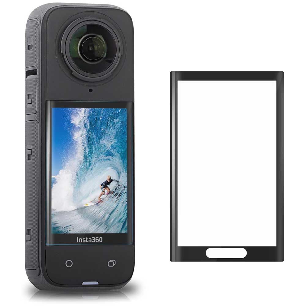 Insta360 X4 アクションカメラ強化ガラスフィルム 耐衝撃 3D全面保護強化ガラスフィルム ラウンドエッ..