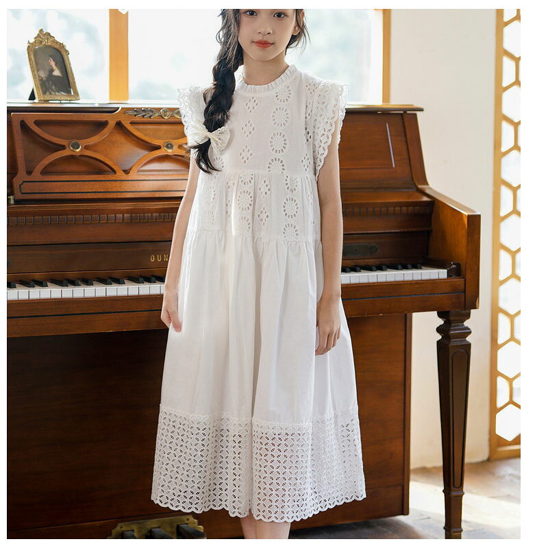 送料無料 子供 ワンピース 女の子 子供服 レースワンピース ワンピース ガールズ ...