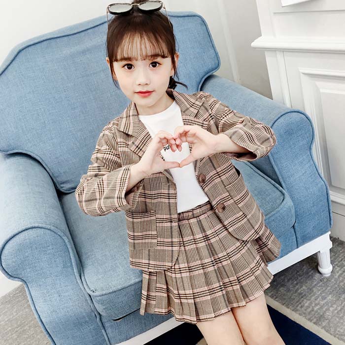 樂天商城 - 送料無料 子供スーツ 女の子 フォーマル スカートスーツ チャック柄 フォーマルスーツ 子供服 スーツセット 入園式 入学式 卒園式 卒業式 結婚式 発表会 演奏会 七五三 ジャケット スカート 2点セット 子供スーツ ジュニア 小学生 中学生 セットアップ