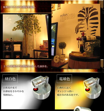 【メール便発送・代引不可】スポットライト 照明 ヴィスタ 配線不要 LEDライト バックライト 電池式 角度調節可能 昼白色 電球色 インテリア TEC-VISTAD