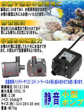 【送料無料・一部地域除く】静音 小型 ポンプ 水槽 循環 噴水 庭 散水 12V 24V TEC-JT180AD