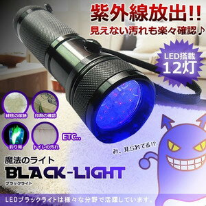 LED ブラックライト 12灯　用途いろいろ　コンパクト　TEC-SHILI01D