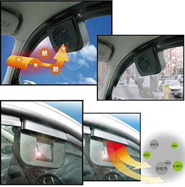 【送料無料・一部地域除く】VERSOS　ベルソス　車載ファン　車載用換気扇風機　換気　カーソーラーファン VS-CF11