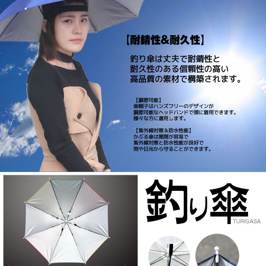 釣り傘 迷彩 かぶる傘 傘帽子 釣り用 かぶる...の紹介画像3