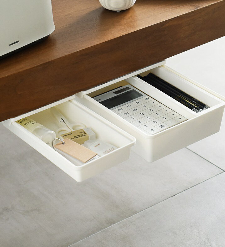 DIY 引き出し ミニ トレー 小物入れ 収納整理 デスク下 取り付け 鉛筆トレイ 収納 小物整理 文房具 小物 両面テープ 隠し テレワーク Sサイズ dar-minidrawer-s [2]