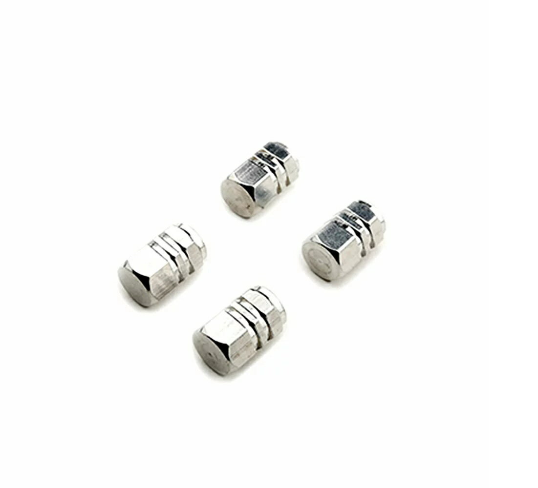 Rakuten - バルブキャップ シルバー 4本セット エアーバルブ タイヤ 車 手軽 ドレスアップ カラー 愛車 クール 外装tecc-valcap02