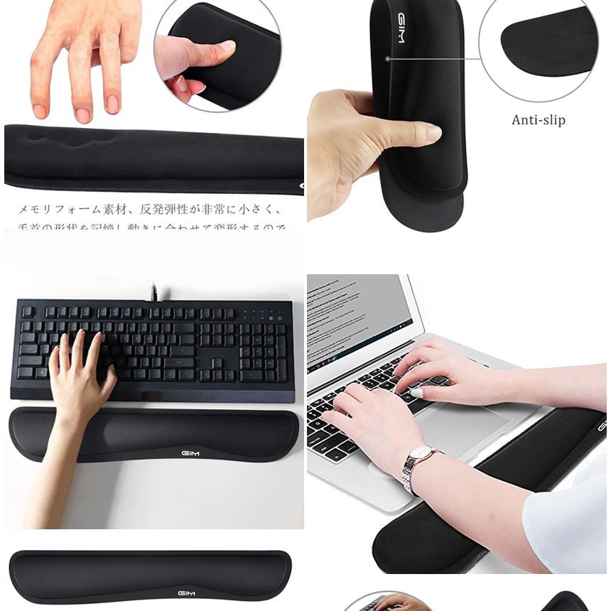 リストレスト キーボード用 低反発 ハンドレスト 手首 手首クッション 疲労軽減 ブ...