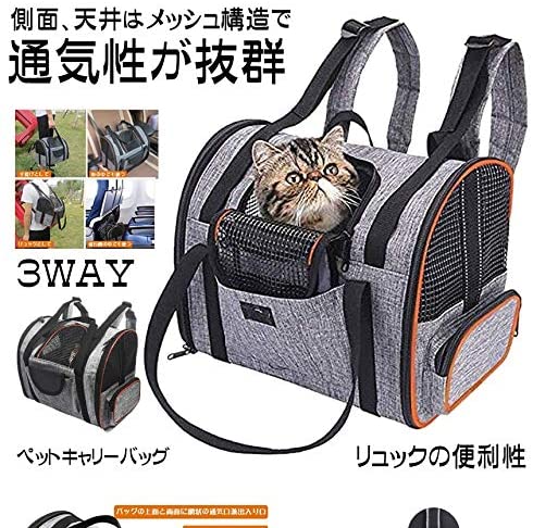 ペットキャリー バッグ リュック 猫 小型犬 ペット ネコ 犬 ペット用品 メッシュ窓 外出 tec-petcarrty pcbox78-10046425 PCBOX78楽天市場店 サンプル画像2