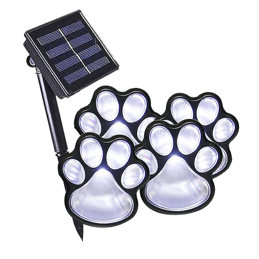 猫 犬 足跡型 ガーデン LED ソーラー ライト 明るさセンサー 太陽光 庭 ウッドデッキ 照明 アウトドア ..