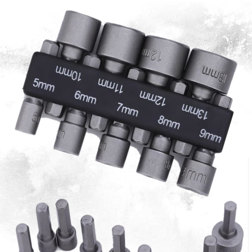 ドリルビット 電動ドライバー ドリル ビット 9点セット ソケット スリーブ 六角 シャンク インパクト ..