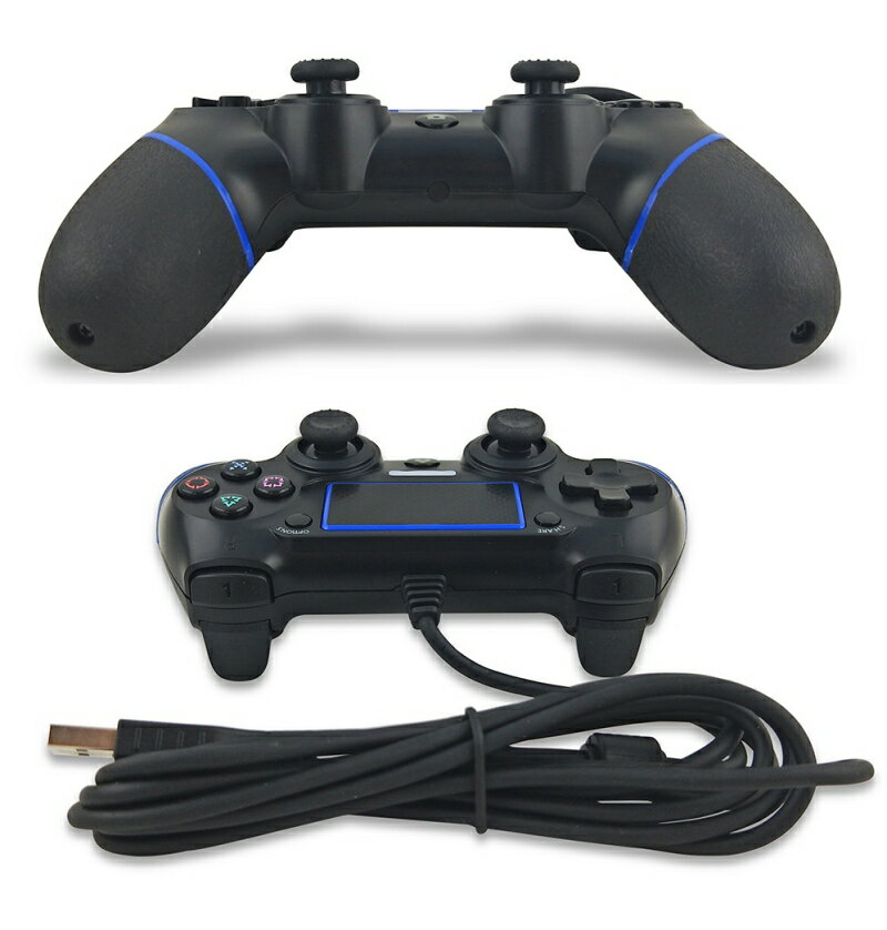 PS4 PS3 ������ ����ȥ����顼 ������ѥå� DUALSHOCK 4 ͭ�� 2�ſ�ư��ǽ��� PlayStation 4 USB �ѥ�����ˤ��б� el-ps3cont