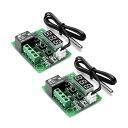 サーモスタット 2個セット W1209 DC 12V 温度熱 センサ スイッチ 50~110℃ 温度 デジタルディスプレイ tec-samo2set
