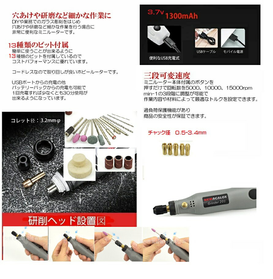 �ߥ˥롼���� USB���� 15000rpm 3.7V 3����® �롼���� ���� �ӥå� ���� DIY ���� Ħ�� ���� �ꤢ�� �ͥ��� �ץ��ǥ� ��ư ���� ���� dar-looter