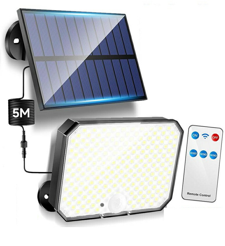 ソーラーライト セパレートタイプ 人感センサー ライト 広角 玄関 入口 屋外 照明 ガーデン 駐車場 防犯 自動点灯 庭 防雨型 190LED tec-190lsepa ポーチライト