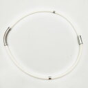 磁気ネックレス 防水 メンズ レディース スポーツ 通勤 ネックレス おしゃれ 屋外 マグネット ループ シリコン tec-jikineck ホワイト 静電気