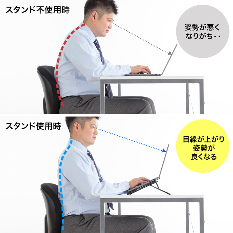 ノートパソコンスタンド 角度調整 3段階 折り...の紹介画像3