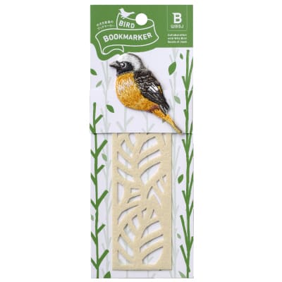 刺繍しおり BIRD BOOKMARKER リーフ柄 ジョウビタキ HISAGO ヒサゴ UTN313