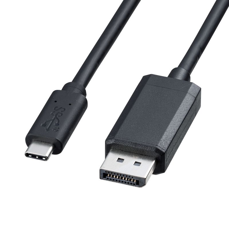 樂天商城 - TypeC-DisplayPort変換ケーブル（ブラック・2m）サンワサプライ KC-ALCDP20K Type-CからDisplayPort入力のディスプレイに出力するための変換アダプタケーブル 4K/60Hz対応
